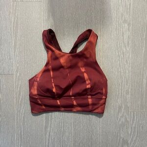 lululemon wunder train longline sun bleached wash red merlot Sports Bra C/D cup